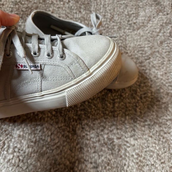 Superga grey platform sneakers size 37/ 7 - Picture 6 of 8